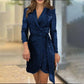 💖Mode Sexy Pailletten feste Farbe taillierte Kleid für Dame