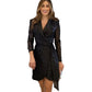 💖Mode Sexy Pailletten feste Farbe taillierte Kleid für Dame