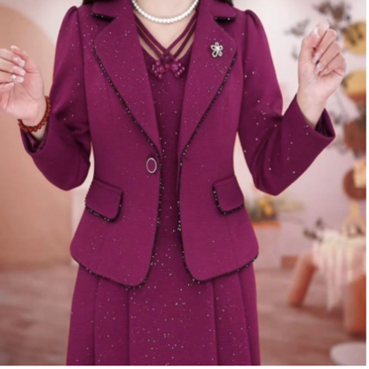 🛍️Modisches 2-teiliges Set aus Blazer und ärmellosem Kleid für Damen