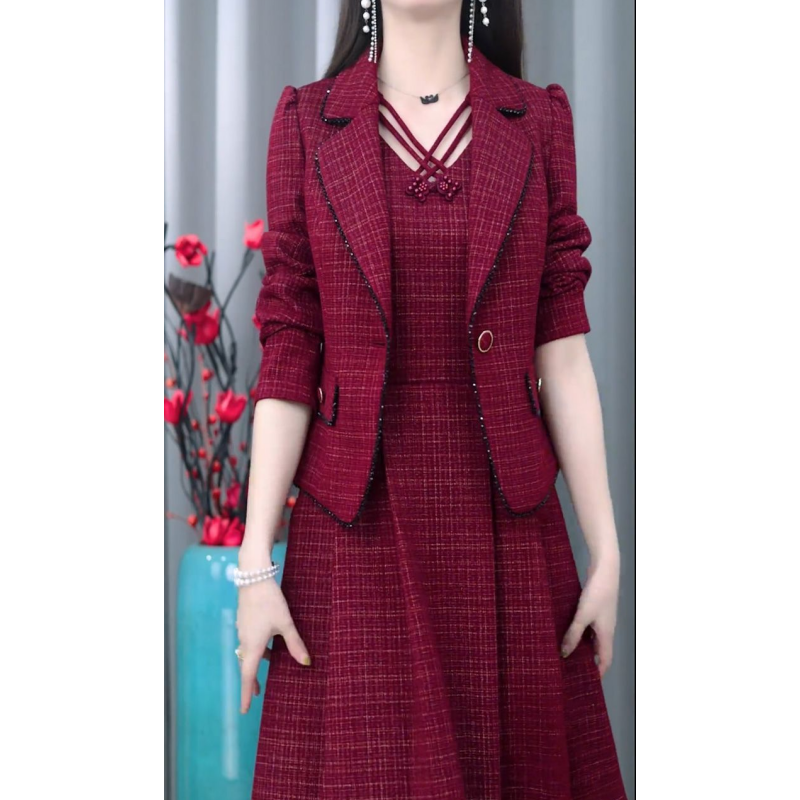 🛍️Modisches 2-teiliges Set aus Blazer und ärmellosem Kleid für Damen