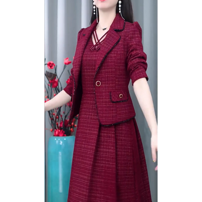 🛍️Modisches 2-teiliges Set aus Blazer und ärmellosem Kleid für Damen