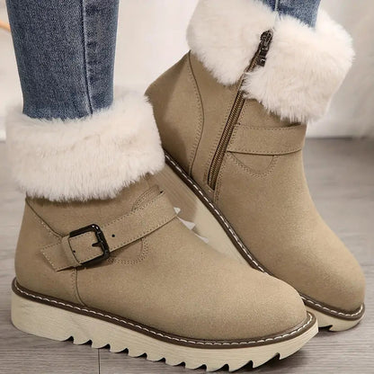 Warme Damen-Schneestiefel mit Reißverschluss