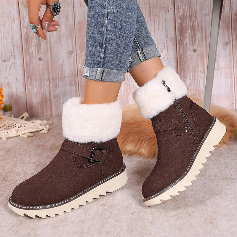Warme Damen-Schneestiefel mit Reißverschluss