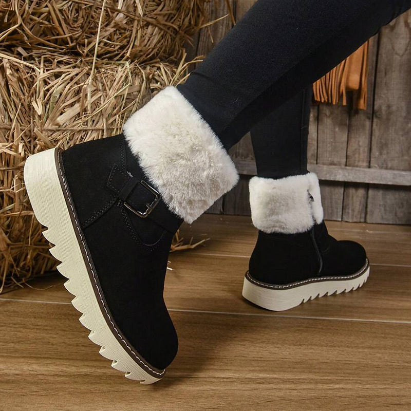 Warme Damen-Schneestiefel mit Reißverschluss