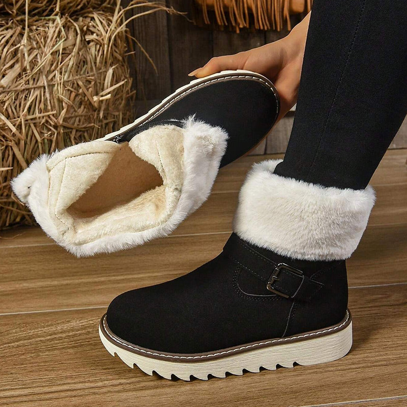 Warme Damen-Schneestiefel mit Reißverschluss