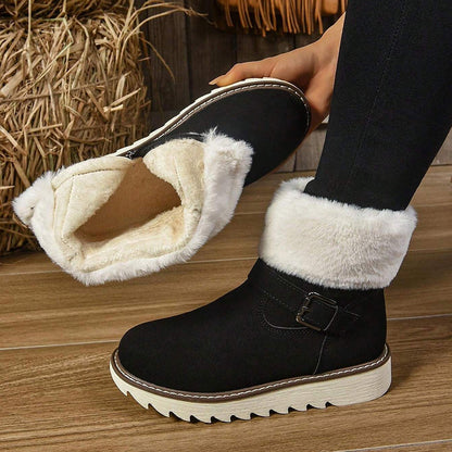 Warme Damen-Schneestiefel mit Reißverschluss
