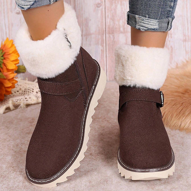 Warme Damen-Schneestiefel mit Reißverschluss