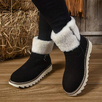 Warme Damen-Schneestiefel mit Reißverschluss