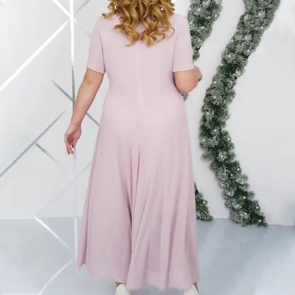 Maximal 50 % Rabatt!🏆Kleid Set in großen Größen mit besticktem Überwurf