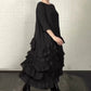 Übergroßes, fließendes Kleid mit Rüschen und Lagen