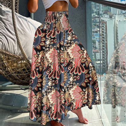 ⏳Begrenzte Zeit 50% Rabatt💥Modischer Rock mit Blumendruck und hoher Taille für Frauen