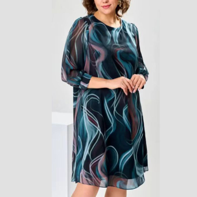 Damenmode Atmungsaktives, lockeres Kleid