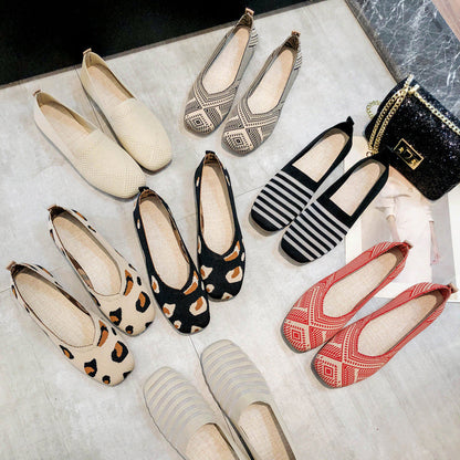 Gestrickte Freizeitschuhe mit weicher Sohle für Damen