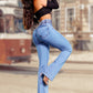 Hoch taillierte, dehnbare 💯💯 Flared Jeans