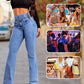 Hoch taillierte, dehnbare 💯💯 Flared Jeans