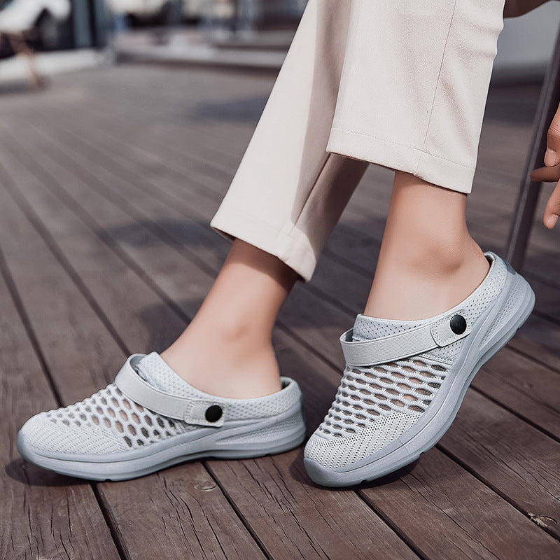 Mode Mesh Atmungsaktiv Halb Slip-On Sandalen