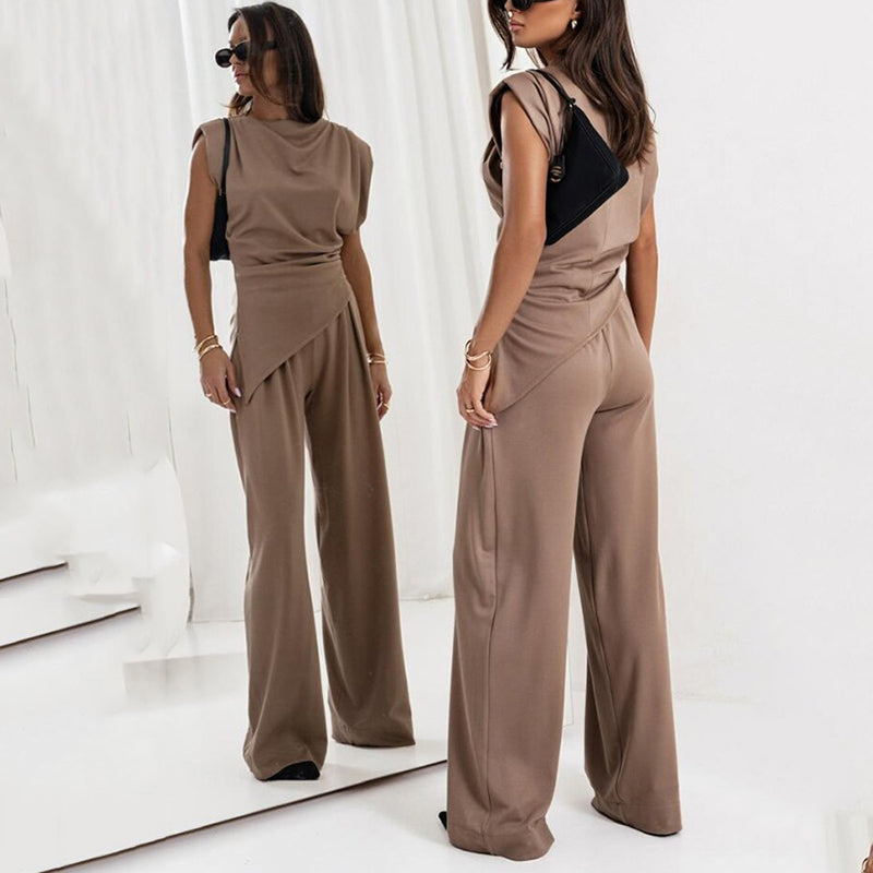💕Elegantes, einfarbiges zweiteiliges Set für Damen😎(2-teiliges Set)💕
