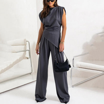 💕Elegantes, einfarbiges zweiteiliges Set für Damen😎(2-teiliges Set)💕