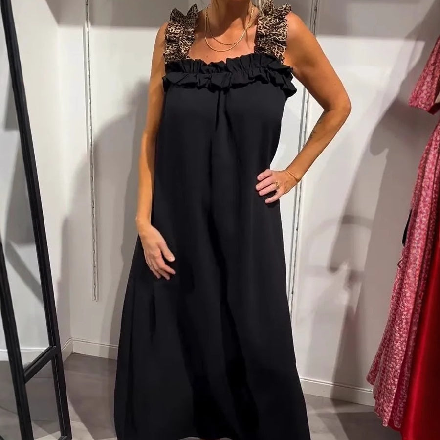 Lässiges ärmelloses Damen-Maxikleid mit Taschen