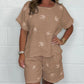 ✨Lässiges bedrucktes Kurzarm-Shorts-Set aus Baumwolle und Leinen