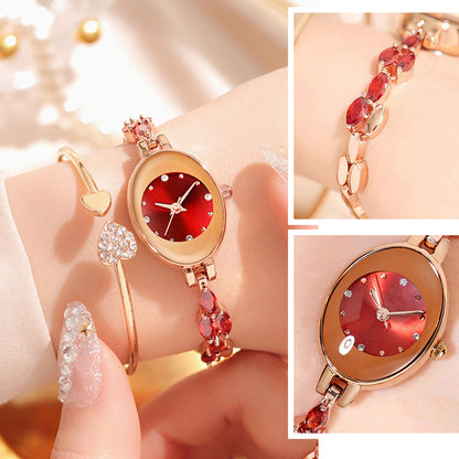 🎀⌚Womne's farbige Zirkon-Armbanduhr