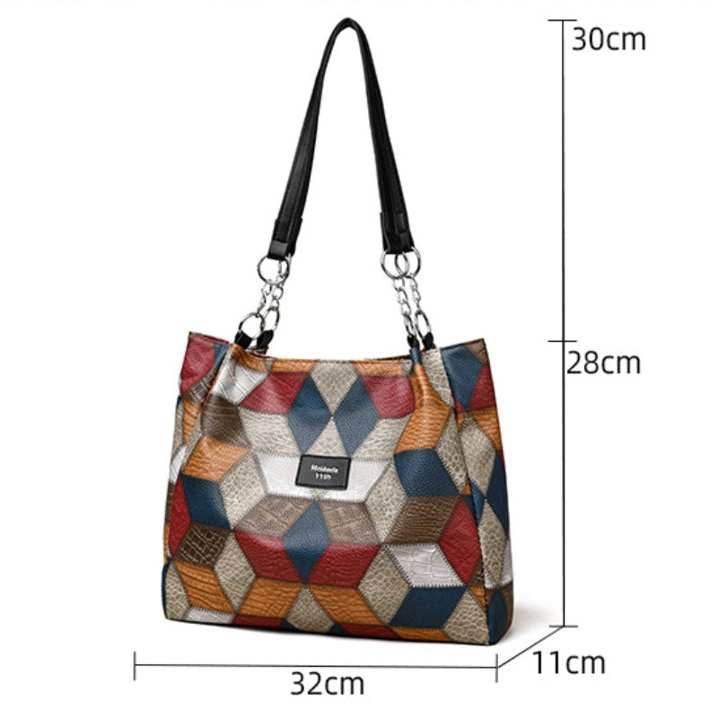 Patchwork-Tragetasche für Damen