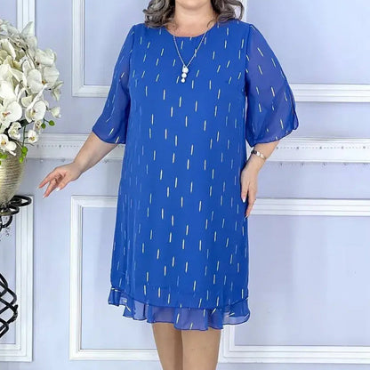 Charmantes, modisches, leichtes und lockeres Kleid mit Print