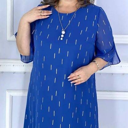 Charmantes, modisches, leichtes und lockeres Kleid mit Print