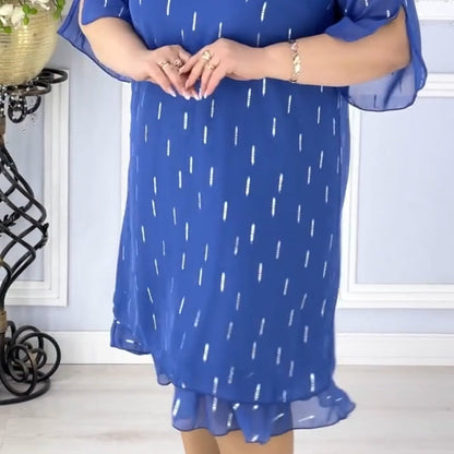 Charmantes, modisches, leichtes und lockeres Kleid mit Print