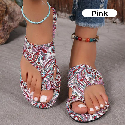 ⏳Begrenzte Zeit 50% Rabatt🩴Leichte orthopädische flache Sandalen für Damen🎨Vintage und Moderne kombiniert