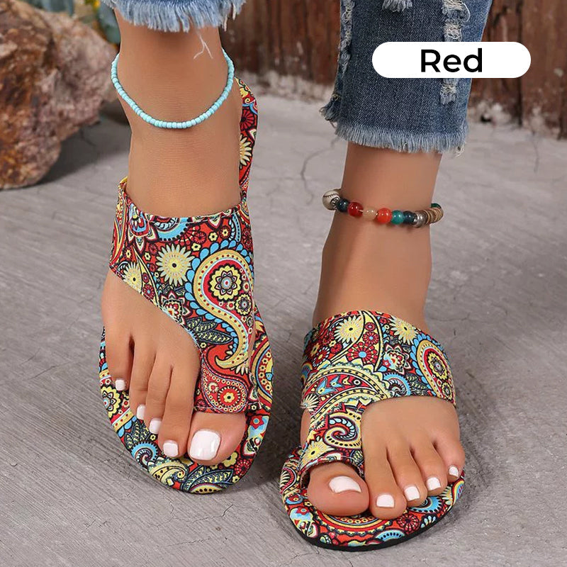 ⏳Begrenzte Zeit 50% Rabatt🩴Leichte orthopädische flache Sandalen für Damen🎨Vintage und Moderne kombiniert