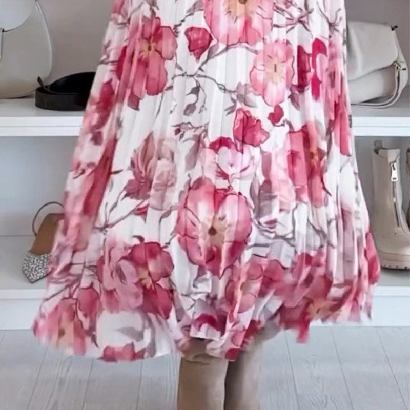 🌷50% RABATT❤️‍🔥Zweiteiliges Set mit Blumenmuster: Off-Shoulder-Bluse & Maxirock