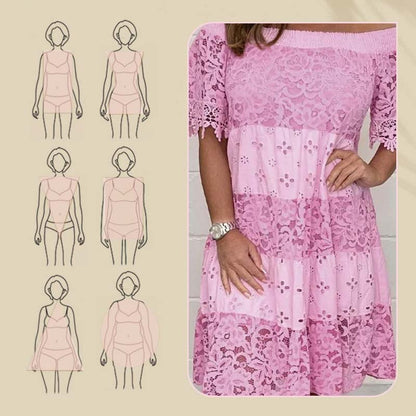💃Trägerloses Spitzenkleid mit hohlem Patchwork für Damen