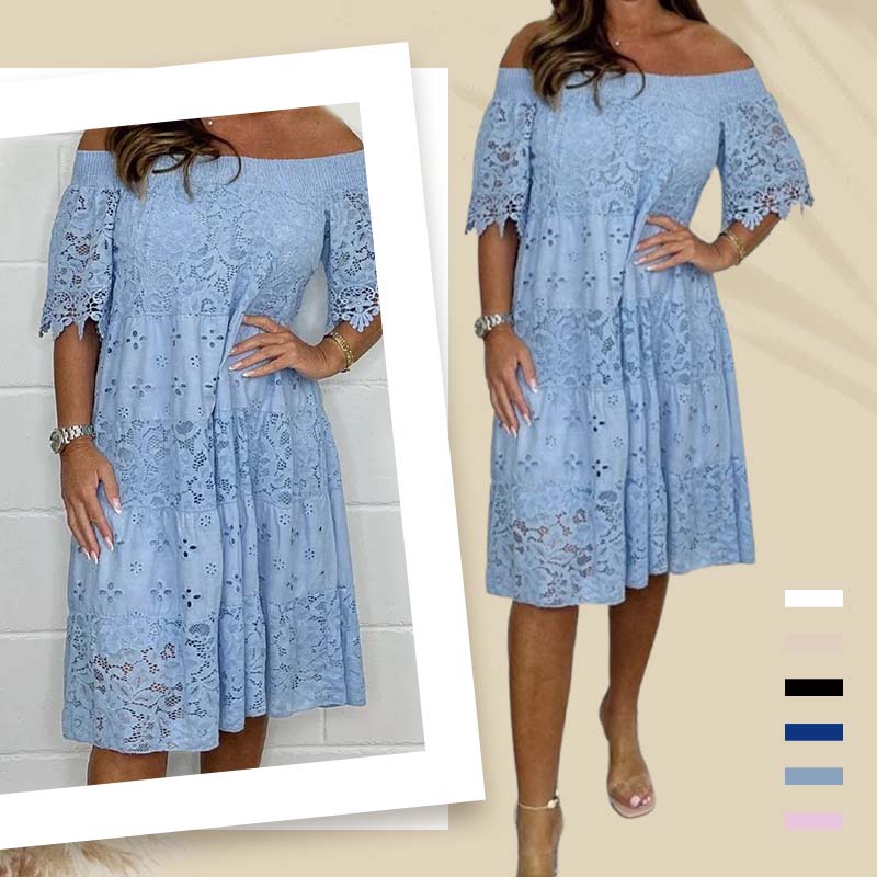 💃Trägerloses Spitzenkleid mit hohlem Patchwork für Damen