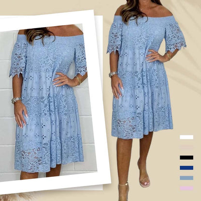 💃Trägerloses Spitzenkleid mit hohlem Patchwork für Damen