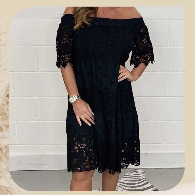 💃Trägerloses Spitzenkleid mit hohlem Patchwork für Damen