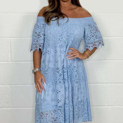 💃Trägerloses Spitzenkleid mit hohlem Patchwork für Damen