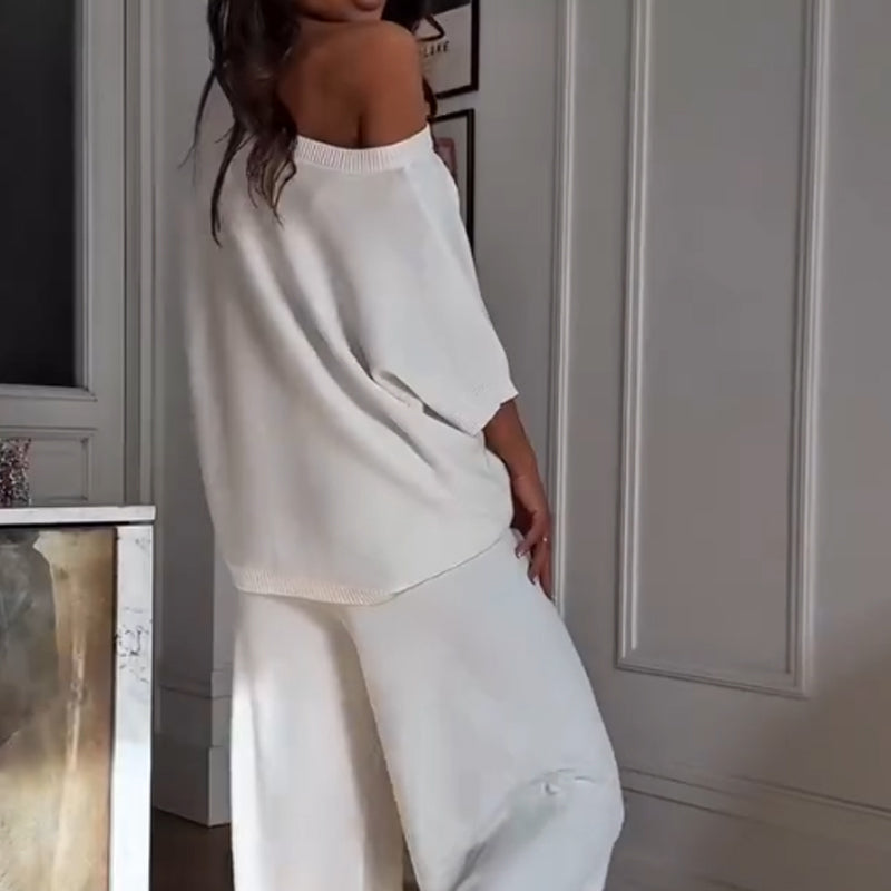 🔥Sommer-Neuankünfte🔥Damen-Freizeit-Zweiteiler: One-Shoulder-Oberteil & Hose