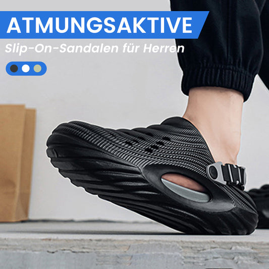 ✈️Atmungsaktive Slip-On-Sandalen für Herren👣Zwei Arten, ein Paar Schuhe zu tragen👣