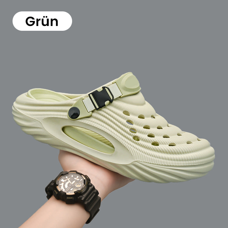 ✈️Atmungsaktive Slip-On-Sandalen für Herren👣Zwei Arten, ein Paar Schuhe zu tragen👣