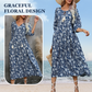 👗🌸 ‌SOMMERLICHE BLÜTENPRAHT: V-Ausschnitt Maxikleider mit LUXUS-CHIFFON‌ 👗🌸