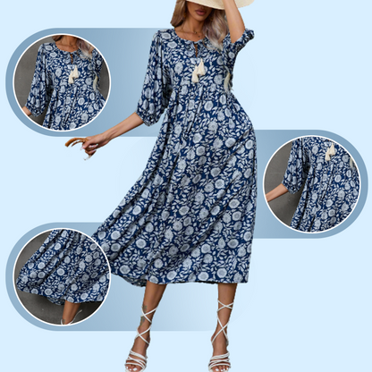 👗🌸 ‌SOMMERLICHE BLÜTENPRAHT: V-Ausschnitt Maxikleider mit LUXUS-CHIFFON‌ 👗🌸