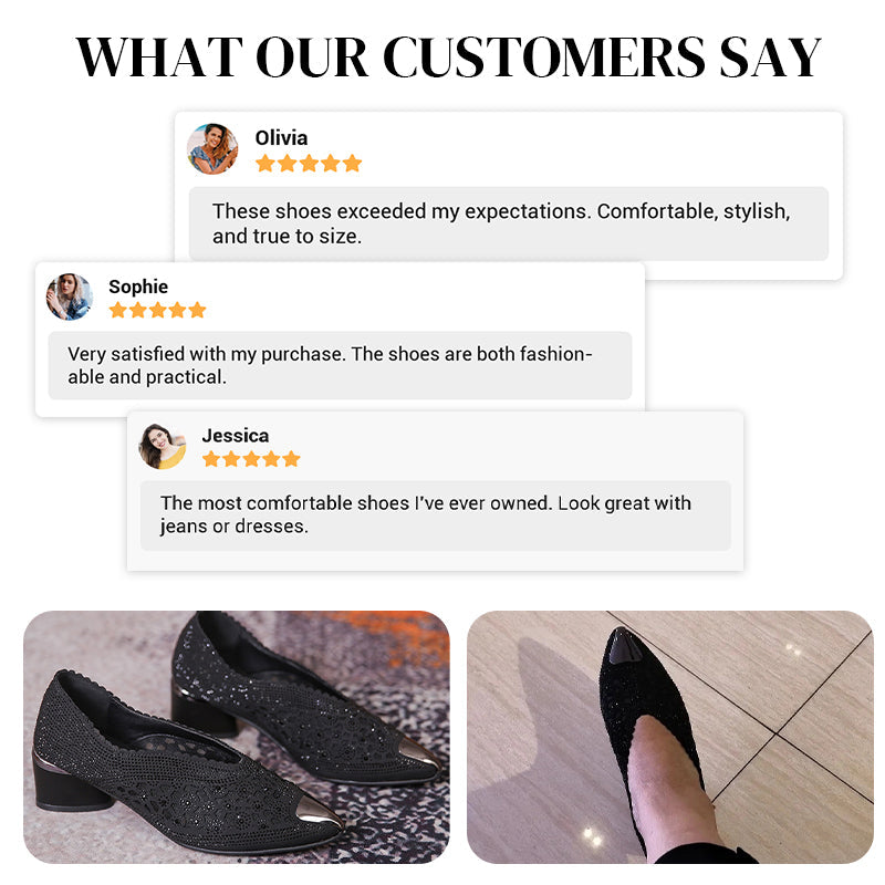 🔥Zeitlich begrenzter Rabatt👡Slipper aus Mesh mit Kristallen und dickem Absatz