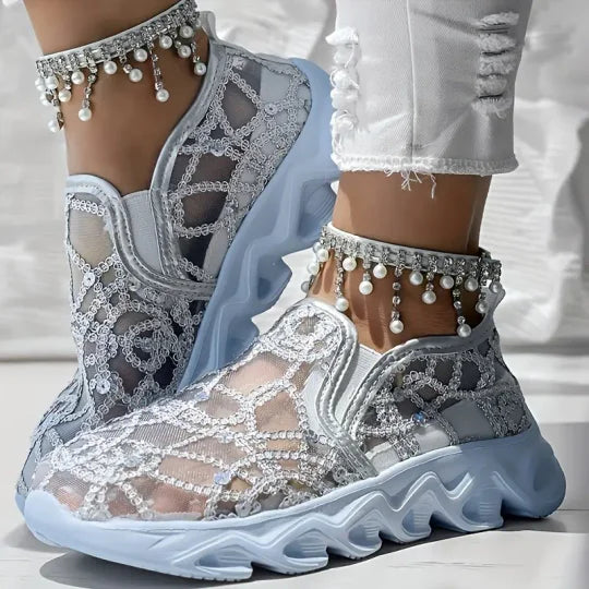 🌴Sommerangebote🌴 Sommerliche Mesh-Stickerei-Loafer