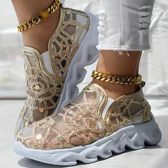 🌴Sommerangebote🌴 Sommerliche Mesh-Stickerei-Loafer