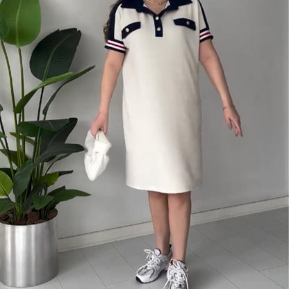 🎉💃Neuer Sommer 2025 😍Damen Freizeitmode Revers Kurzarmkleid😍