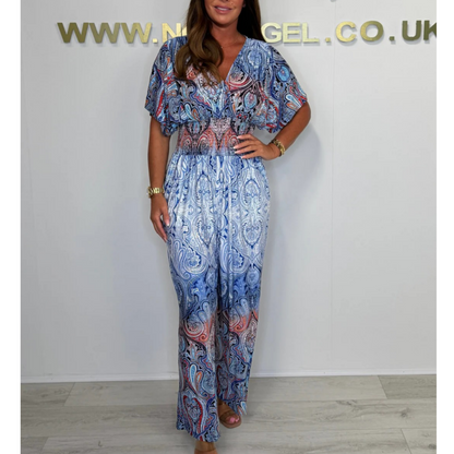 🔥Sommer Heißer Verkauf 49% Rabatt 🩷Böhmischer Print-Overall mit weitem Bein