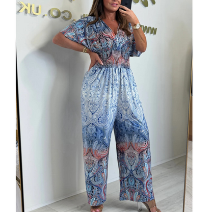 🔥Sommer Heißer Verkauf 49% Rabatt 🩷Böhmischer Print-Overall mit weitem Bein