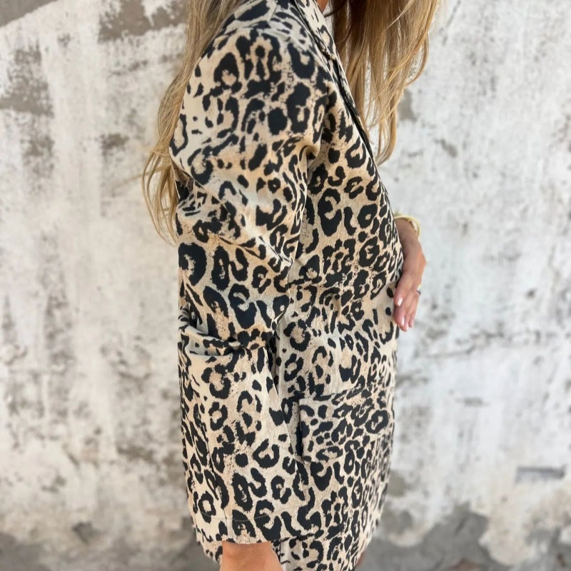 Modischer Blazer mit Leopardenmuster für Damen