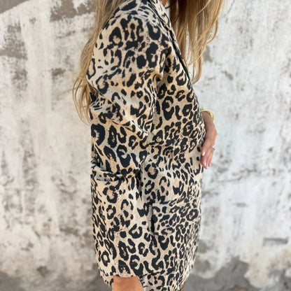 Modischer Blazer mit Leopardenmuster für Damen